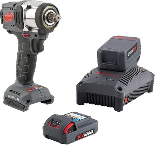 Ingersoll Rand W3151-K22 20V 1/2" Llave de impacto inalámbrica Kit de 2 baterías, par medio, compacto, empuñadura de pistola