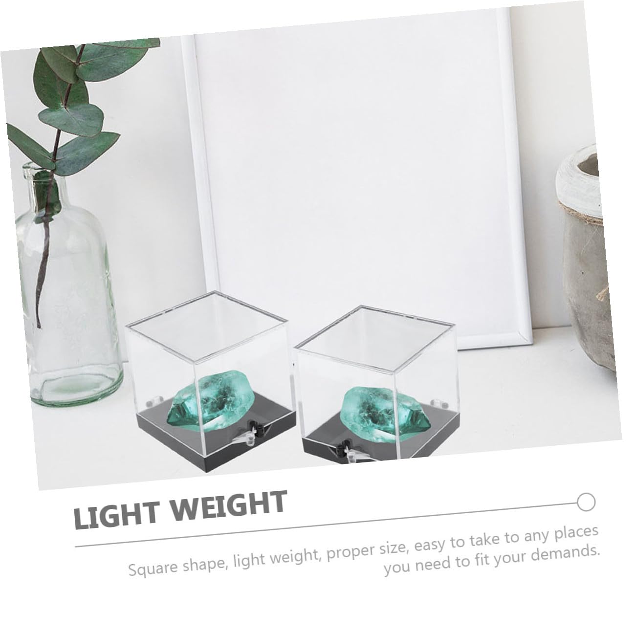 VALICLUD Boîte de Présentation Carrée en Plastique pour Minéraux 8pcs Légère et Résistante à l'abrasion pour Bureau et Rangement D'échantillons Précieux