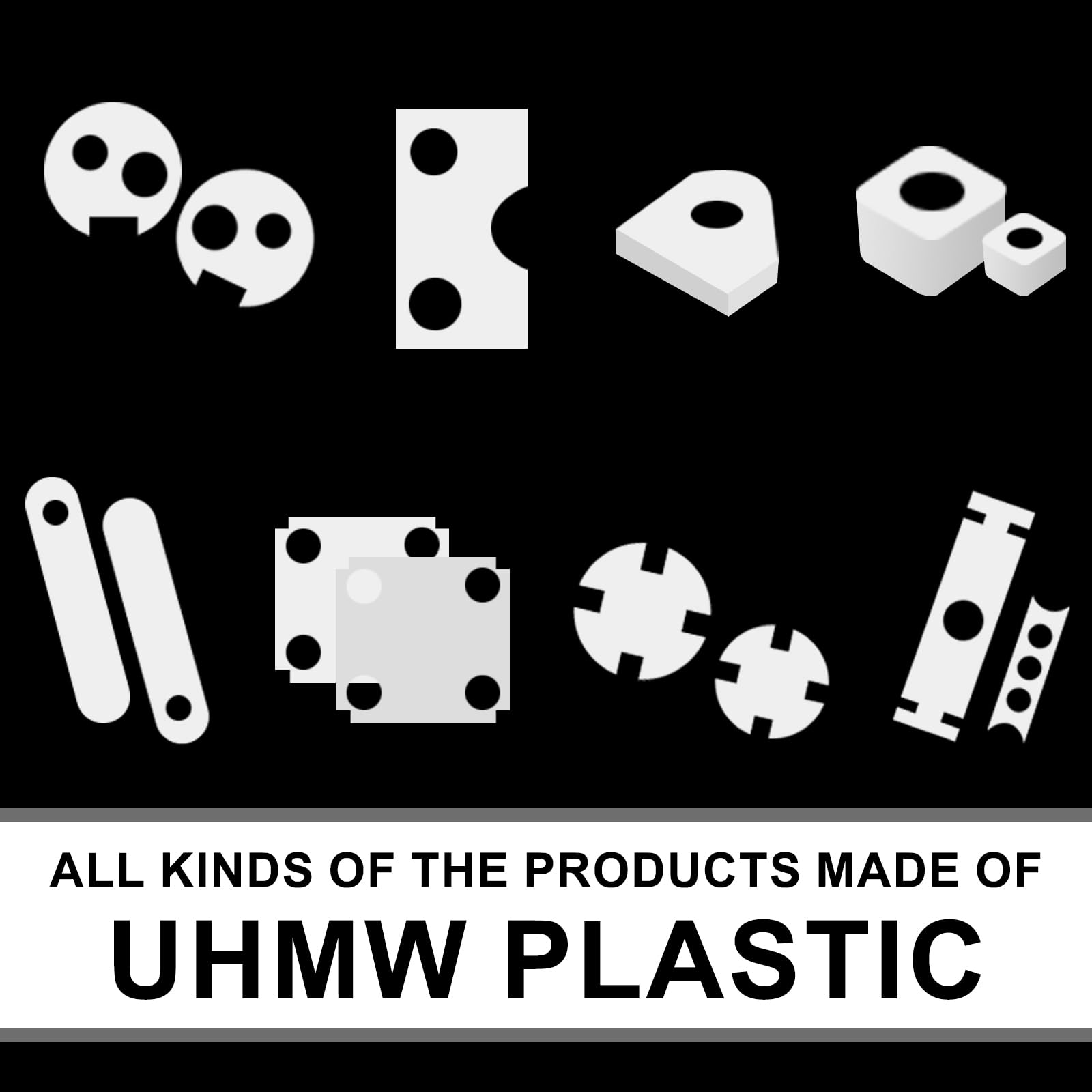 UHMWPE - Bloque de rosca de polietileno de peso molecular ultra alto para ingeniería, pisos, bricolaje, bloques de nailon, barra sólida rectangular de plástico para mecanizar mejoras del hogar
