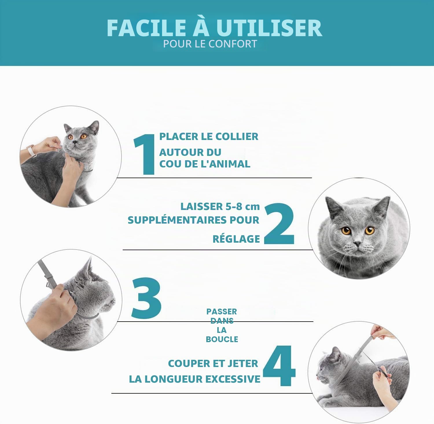 Collier pour chats (jusqu'à 8 mois de protection, 38 cm)