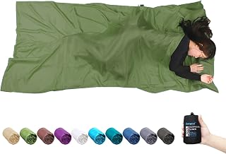BROWINT Silk Sleeping Bag Liner, Silk Sleep Sack, Extra Wide 87"x43", Lightweight Travel Sheet for Hotels, More Colors for Option, Reinforced Gussets