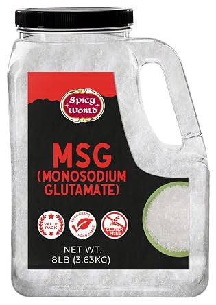 Monosodium Glutamate MSG 8 LB Bulk Jar - MSG Seasoning, Premium, Restaurant Grade Flavor Enhancer, Umami Seasoning - By Spicy World