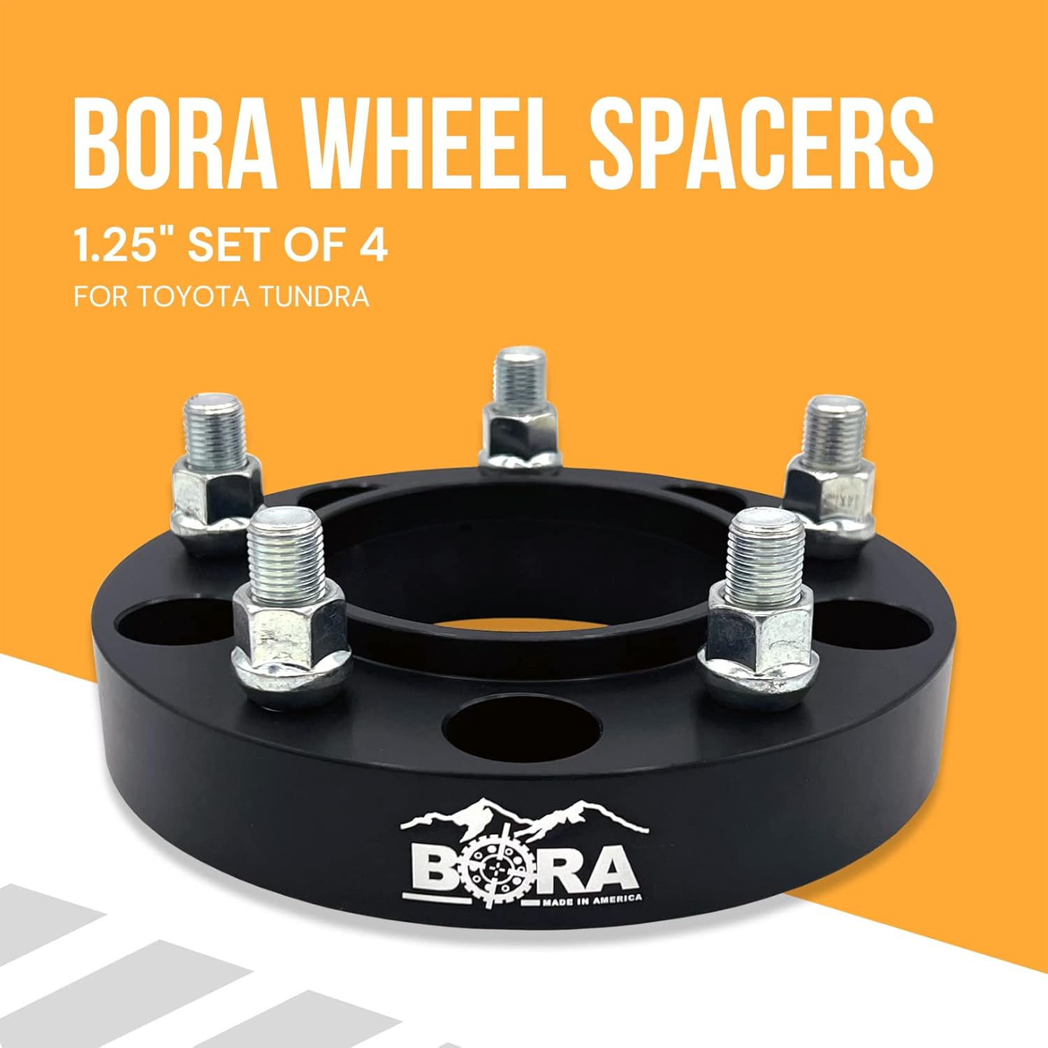 Motorsport-Tech - Bora Wheel Spacers - 1.25” - for Toyota Tundra - 5x150 Hub Centric Wheel Spacer - 14x1.5 mm Studs - Includes Mounting Hardware - Anodized Aluminum - Made in USA - Set of 4