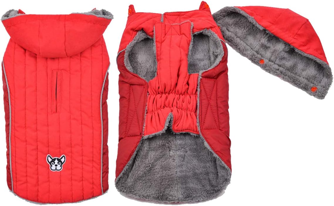 Rantow Waterproof Dog Coat with Removable Hood Harness