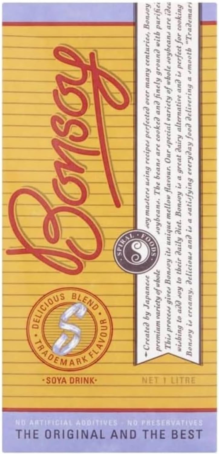 Bonsoy Soya Milk 1L (6 Pack) | Premium Dairy-Free & Lactose-Free Milk Alternative | No Added Cane Sugar, Low Fat & Low Cholesterol | Barista-Quality Soy Drink for Coffee, Cereal & Healthy Living