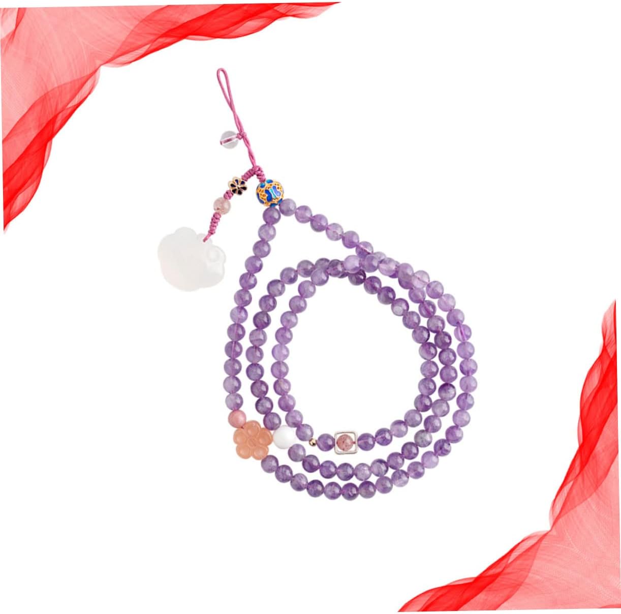 Luxury Beaded Phone Lanyard Amethyst Phone Cord for Fashion Decor for Your Accessory