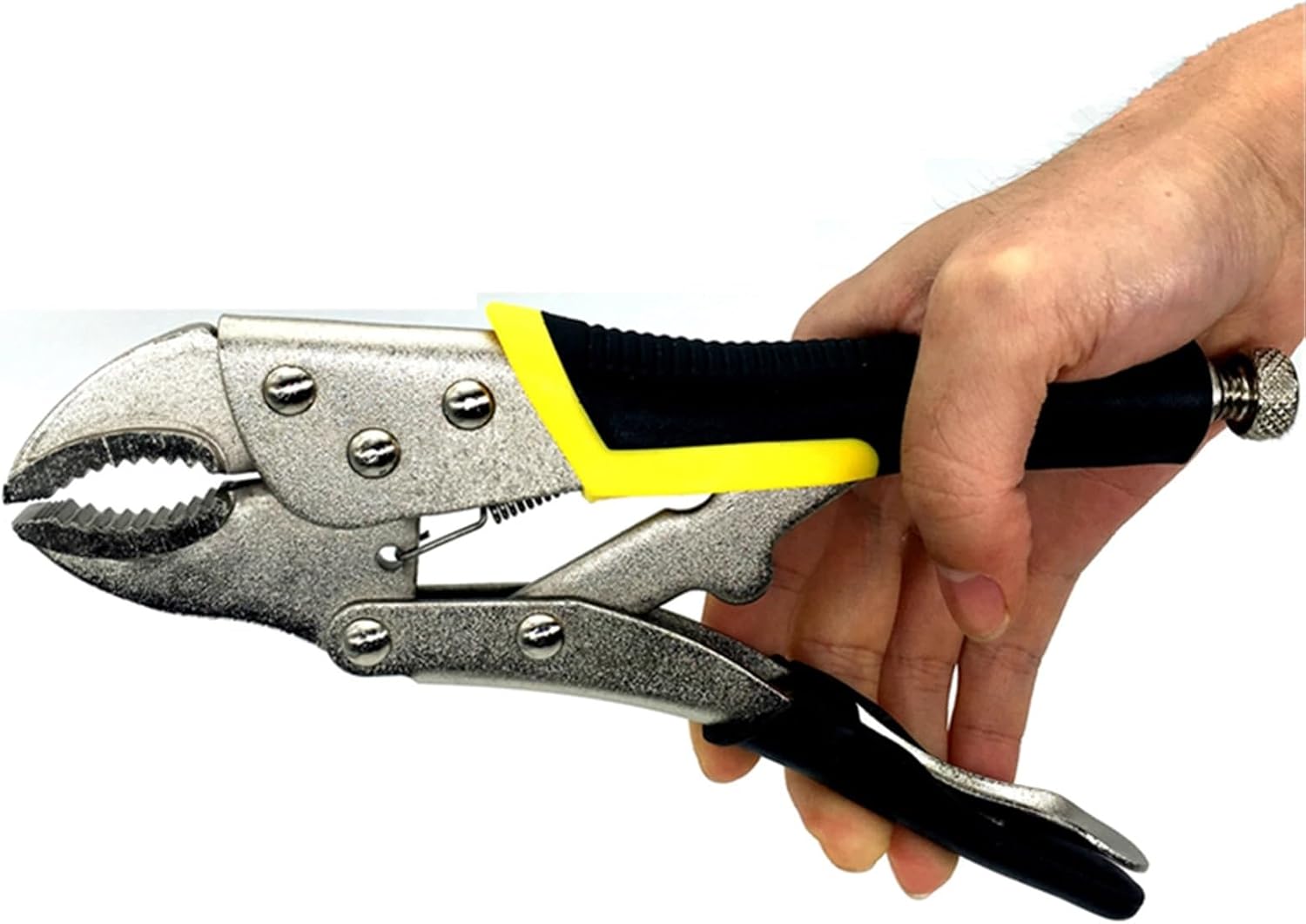 Vise Grip Pliers Locking Pliers 220mm/10" High Carbon Steel Gourd Mouth Straight Jaw Lock Mole Vise Grip Clamping Hand Tools With Plastic Handle