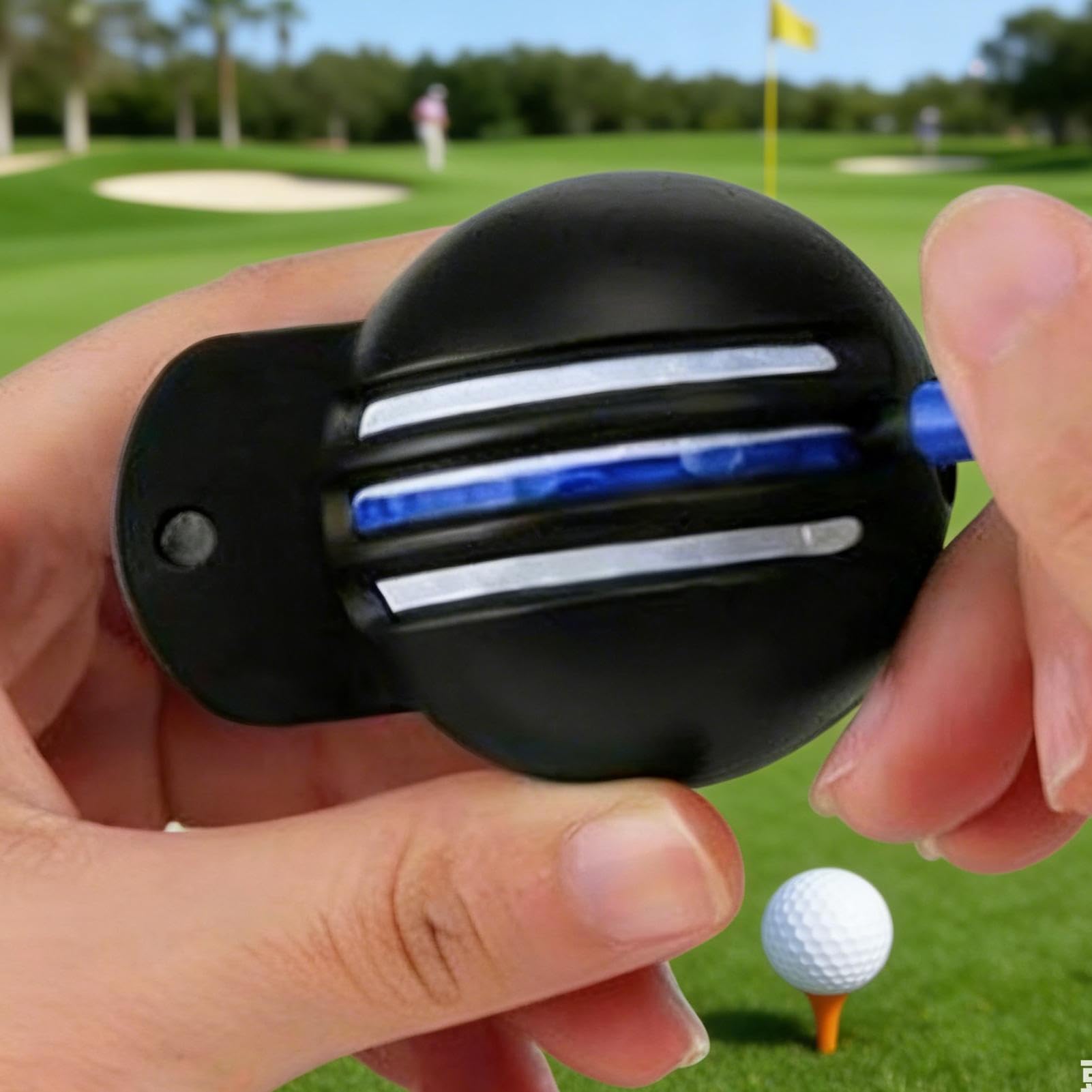 Herramienta para Marcar Bolas de Golf | Con Bolígrafos Portátiles Reutilizables | Marcador de líneas y herramienta de marcaje | para hombres y mujeres entrenamiento putt práctica curso campo deportes