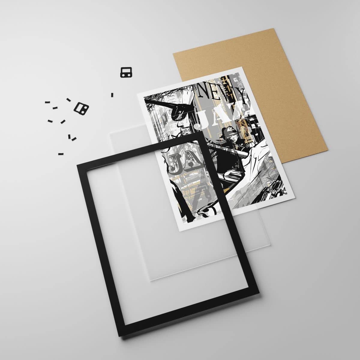 Decorativi Stampa da Parete 50x70cm Poster da Parete jazz musica musicista Cucina Decorazione Murale Wall Art Cornice Nera Quadri Moderni Soggiorno Camera da Letto Grafica Immagini - P2BPA50x70-3792