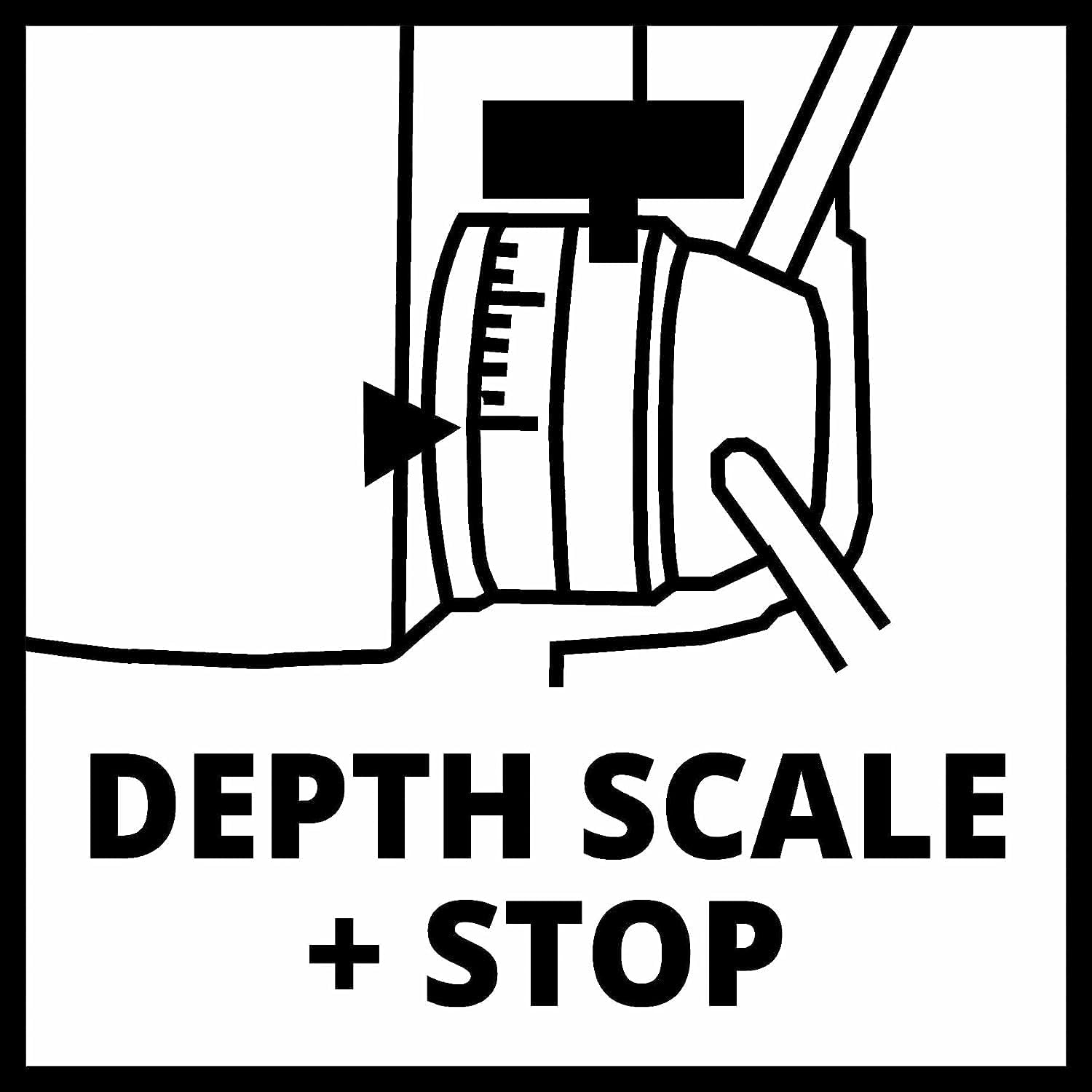 Icon indicating depth scale and stop