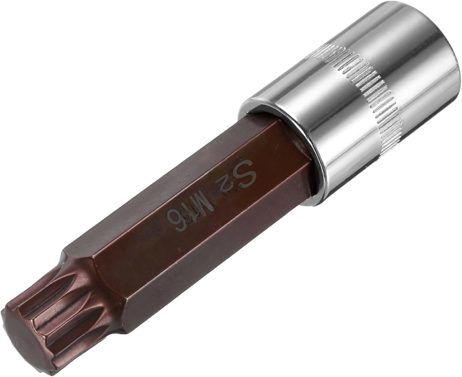 uxcell 1/2" Drive x M12 (12mm) Triple Square Spline Bit Socket, S2 Steel Bits CR-V Sockets 4" Length Use with Ratchet Wrench, Slide Bar, Extension Rod