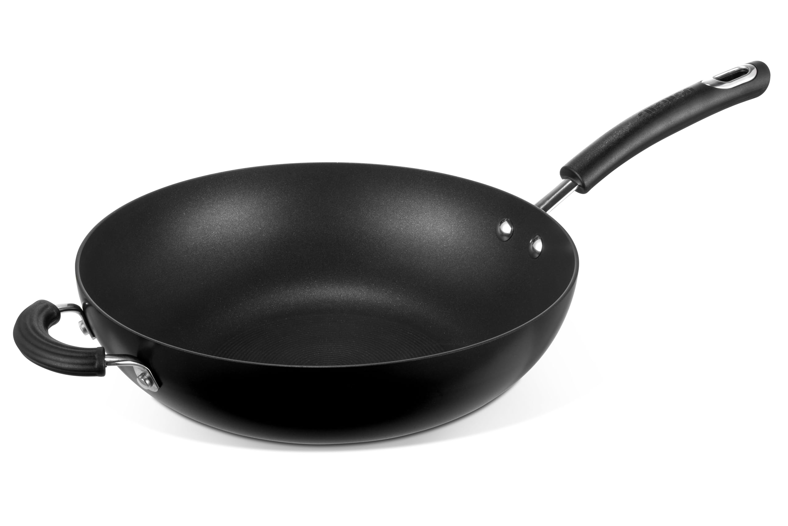 Circulon Unisex Black 'Total' Round Non Stick Stir Fry W/ Helper Handle - 30 Cm
