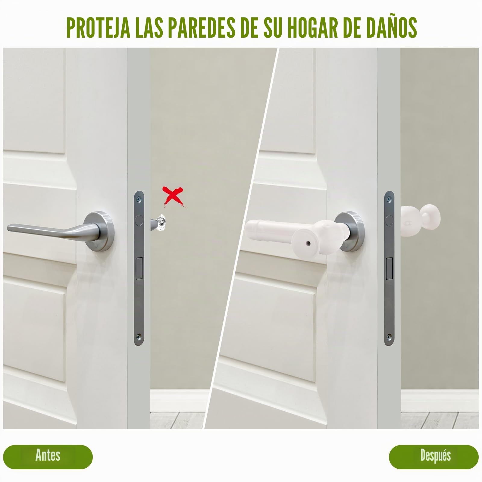Trgriff Schutz Silikon Saugnapf-Modell Cubierta de Perilla de Puerta Protectores de Manija de Puerta con Diseño Ventosa Manija de la Puerta a Prueba de Niños