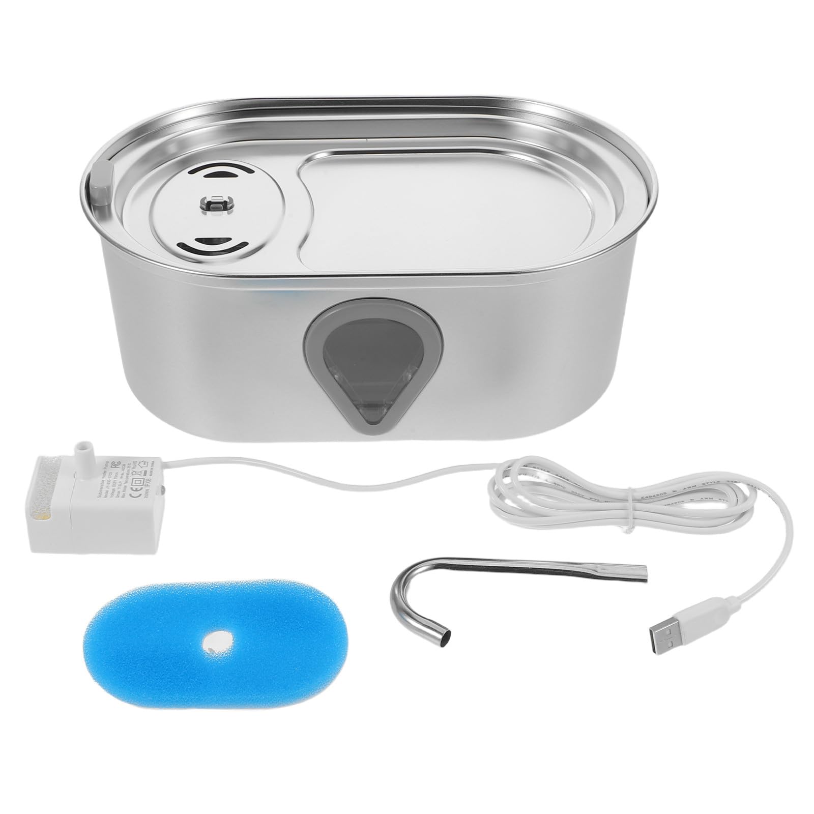 Milisten Bebedero para Gatos: Bebedero automático de Acero Inoxidable de 3,5 l para Mascotas, silencioso, para Perros y Gatos, con USB.
