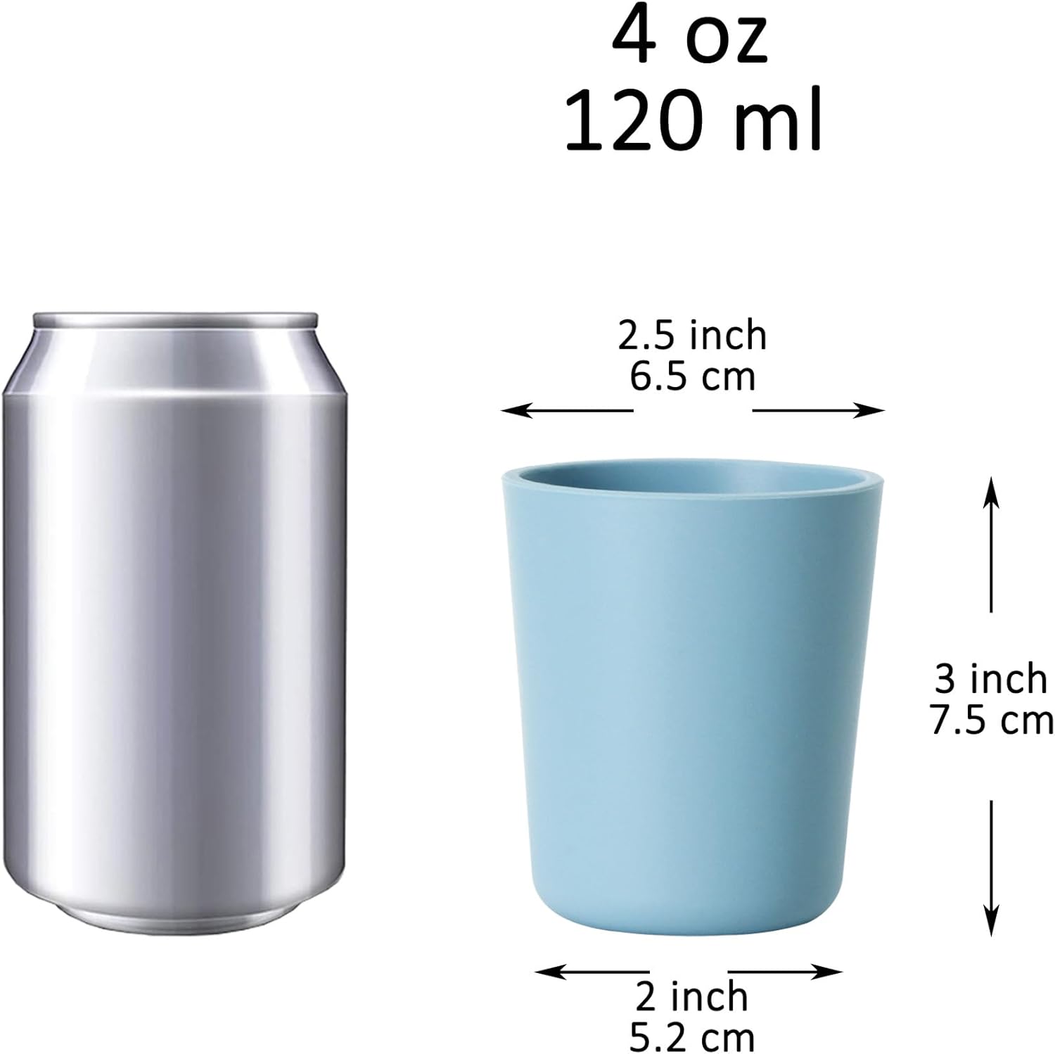Youngever 3 Pack Silicone Kids Cups, 4 Ounce Silicone Kids Drinking Cups, Unbreakable Toddler Cups