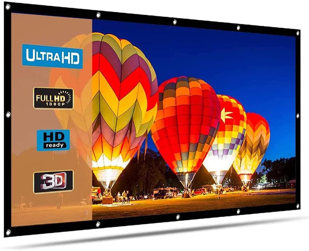 50 Inch 3.7Ft x 2.1Ft-Anti-Creased,Foldable Anti-Light 16:9 4K Eyelet ...