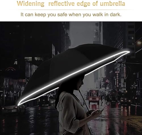Miniatura 2 de Bodyguard Inverted Umbrella, Large Windproof Umbrellas for Rain & Sun, Compact Umbrella Reverse Umbrella with Reflective Stripe, Teflon Umbrella for