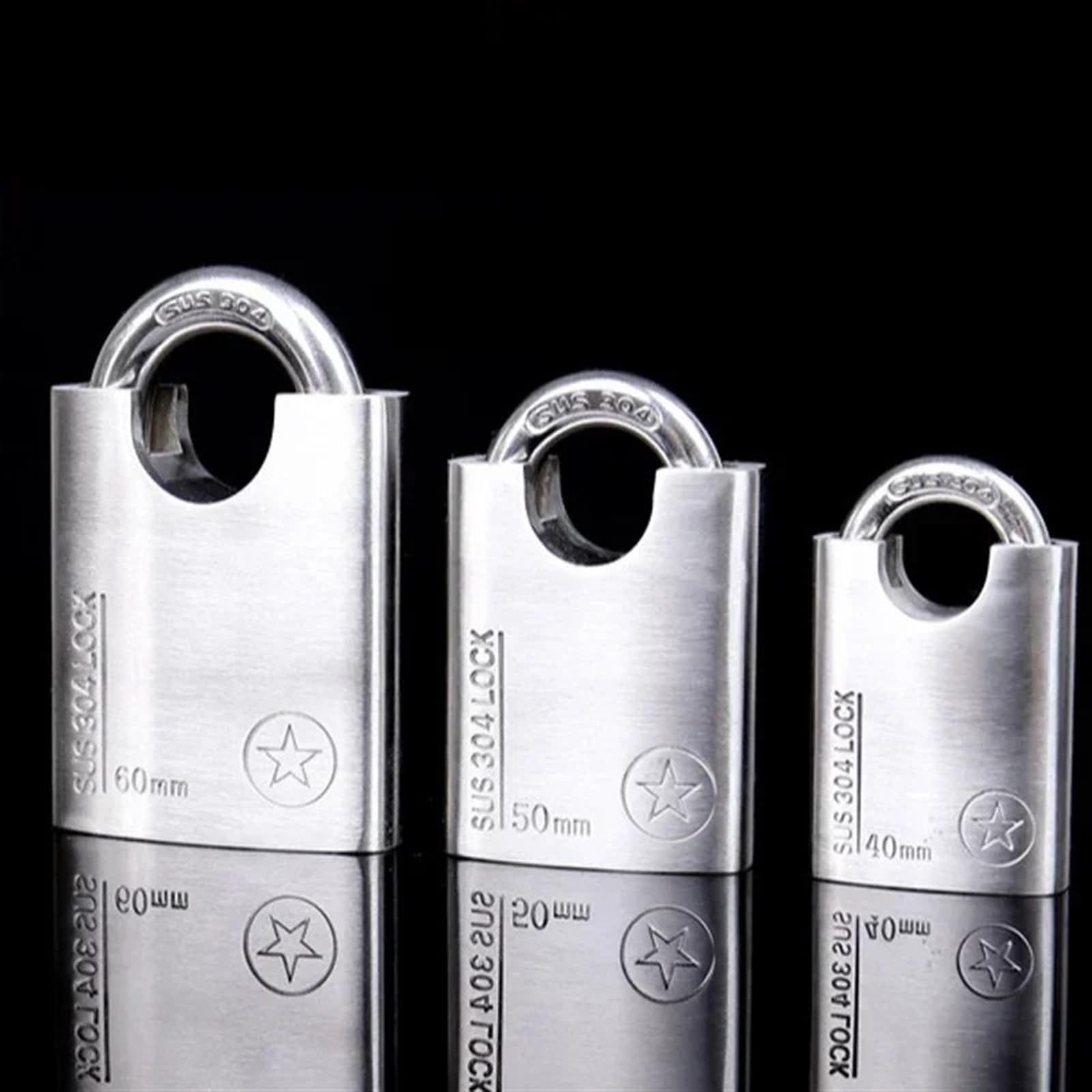 Cadenas en acier inoxydable 304 contre le vol et la rouille, modèle 60mm spécial extérieur