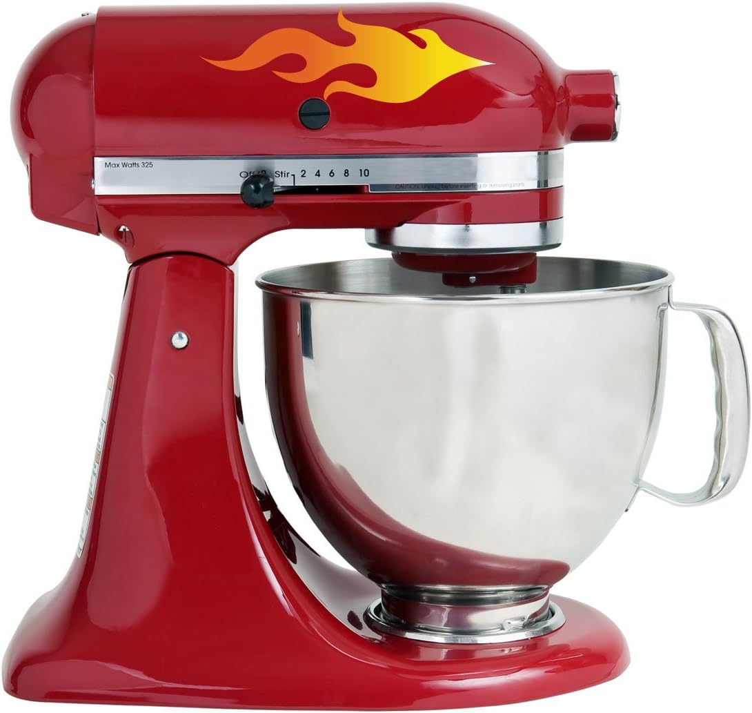 Hot Flames Bakery Kitchen Mixer Mixing Machine Decal Art Wrap Stickers