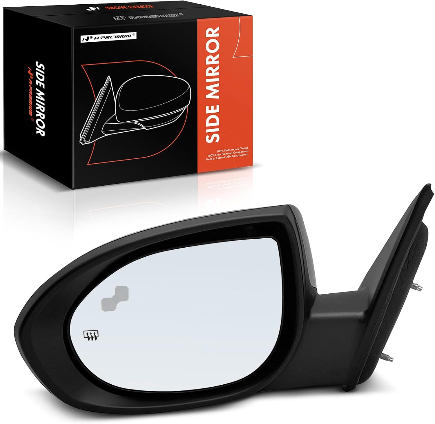 A-Premium Driver Side Power Door Mirror - Compatible with Mazda 6 2009-2010 - Heated Manual Folding Black Outside Rear View Mirror w/Puddle Light Blind Spot Detection - Replace# GS3P6918ZB