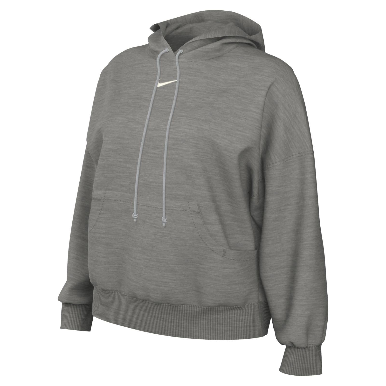 NIKE DQ5858-063 W NSW PHNX FLC OOS PO HOODIE Sweatshirt Women's DK GREY HEATHER/SAIL Size S