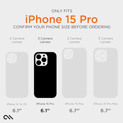 Miniatura 2 de Case-Mate Funda transparente resistente para iPhone 15 Pro protección contra caídas D3O de 16 pies compatible con carga inalámbrica Funda para
