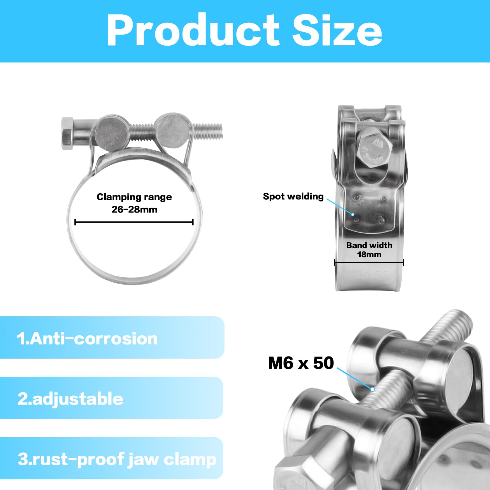 Set Di 4 Fascette Stringitubo In Acciaio Inox 304, Regolabili 91-114 Mm: Perfette Per Tubi, Ventilazione E Auto