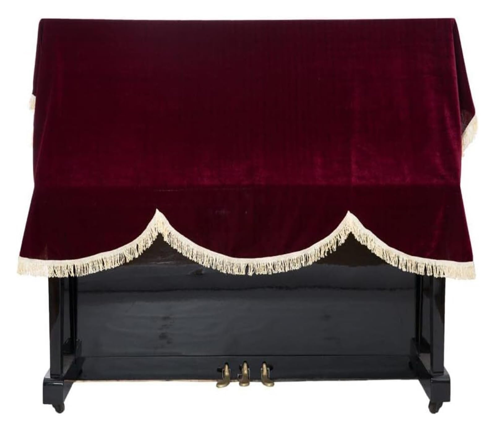 Pionowy pokrowiec na pianino, Pyłoszczelny, zmywalny pokrowiec na fortepian, odporny na zabrudzenia Złoty aksamitny pokrowiec na fortepian Miękki kurz(Red,190200CM)