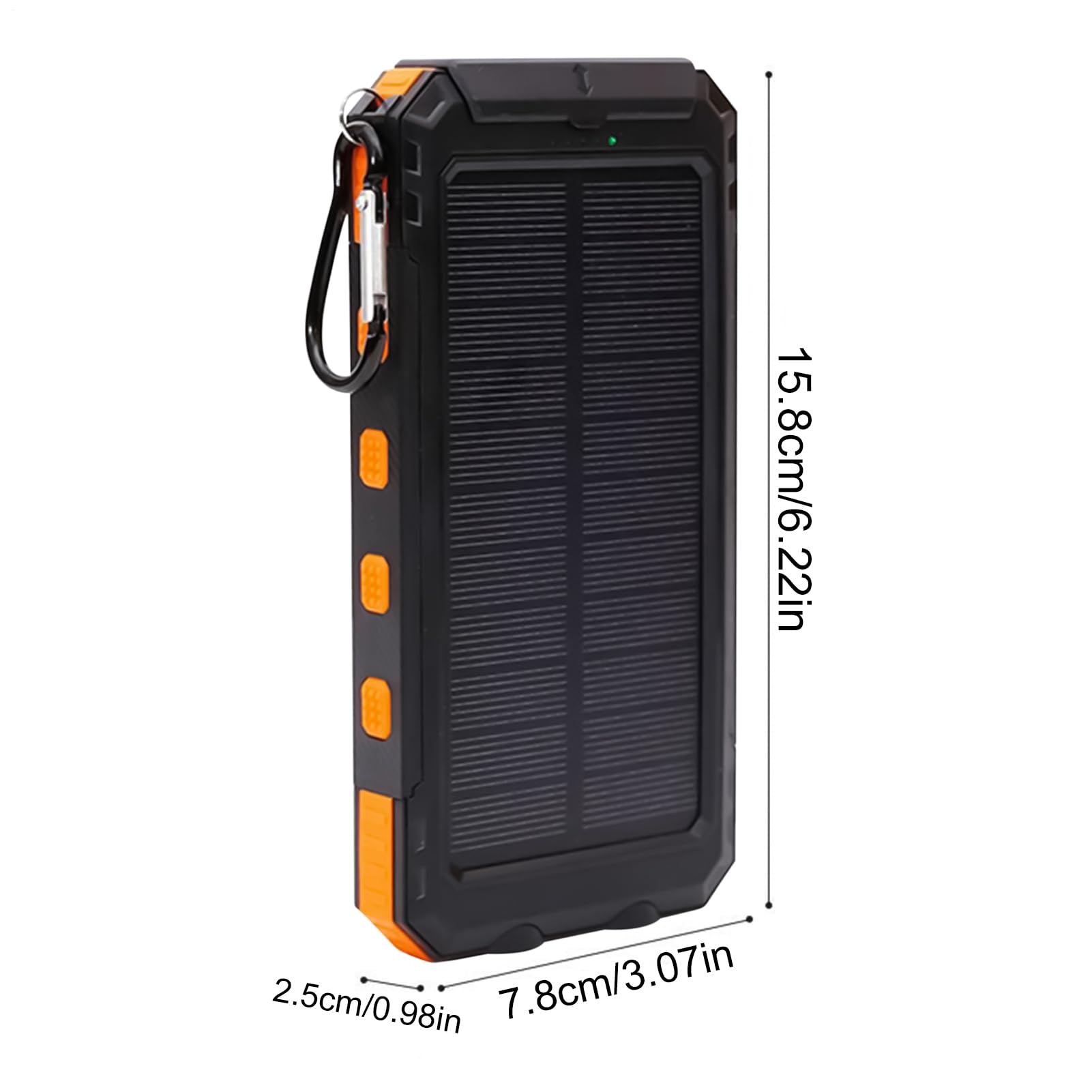 Cargador Solar Power Bank, 20000 mAh Banco De Energía Solar Cargador Portátil con Linterna Phone Charger Power Bank para Acampada Y Exteriores, 15.8x7.8x2.5cm