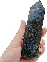 Vista 14 de Torre grande de cristal de cuarzo rosa de 1.5 a 2.0 libras de cristal curativo 6 varitas de punto facetado, 1 pieza para meditación, terapia