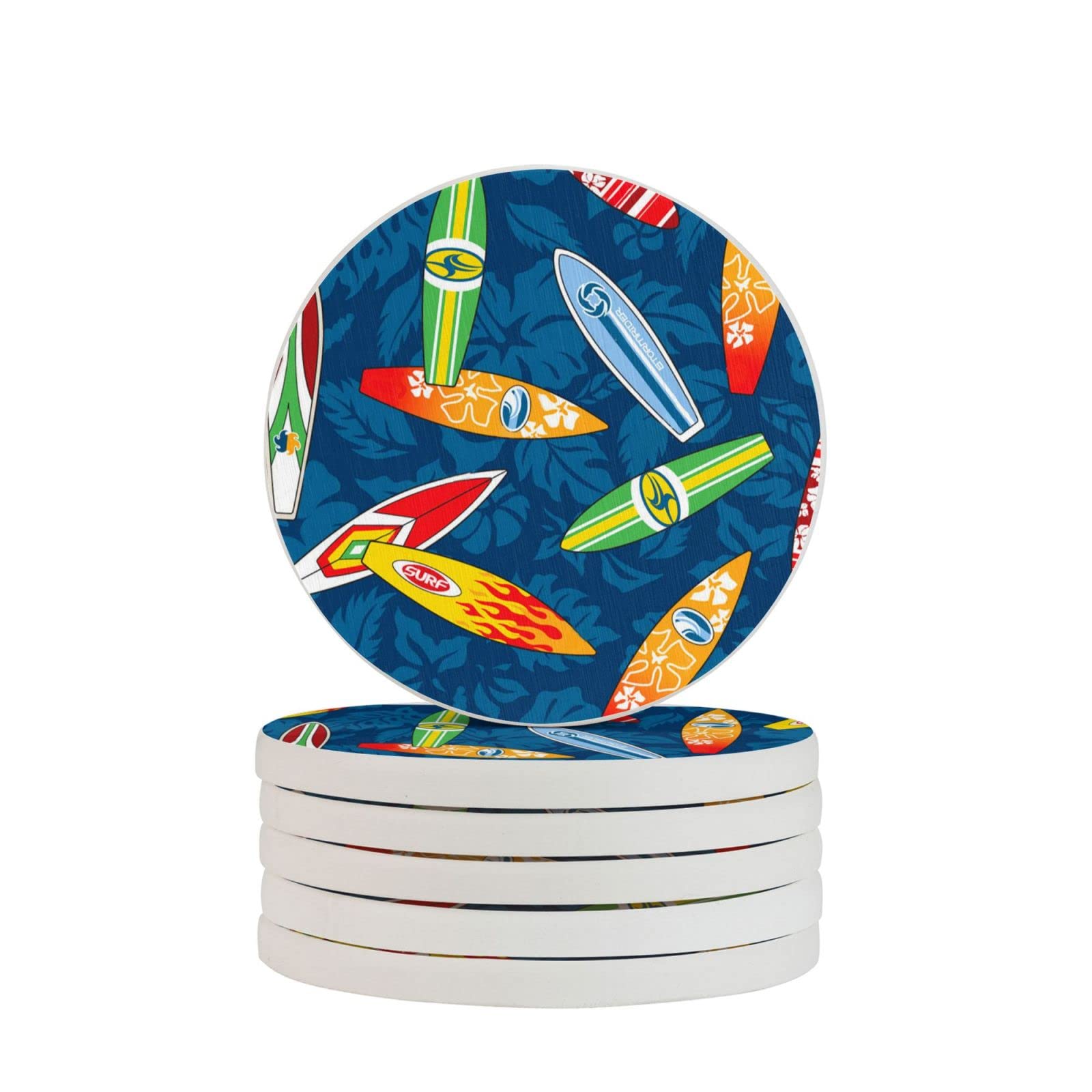 Surfboards Four Pieces Drink Coaster for Tabletop Protection Place Mats for Home Decor