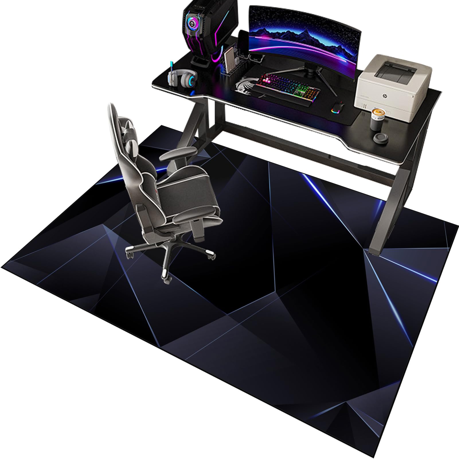 EYKWKB Office Gaming Chair Mat for Carpet Hard-Floor Chair Mats Computer Chair Mat for Hardwood Floor Carpet Protector Mat Non Slip Gaming Rug Desk Chair Mat 160 x 180 cm