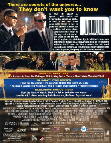 Men in Black 3 (Blu Ray + 2 DVD + Digital Copy) (Blu Ray Case) image 4
