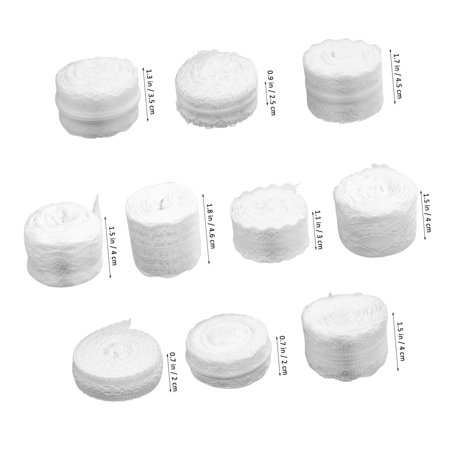 12rollos Cinta De Encaje Blanca Ribete De Encaje Para Manualidades Cintas De Para Flores De Para Para Manualidades Tela De De Para Envolver Regalos