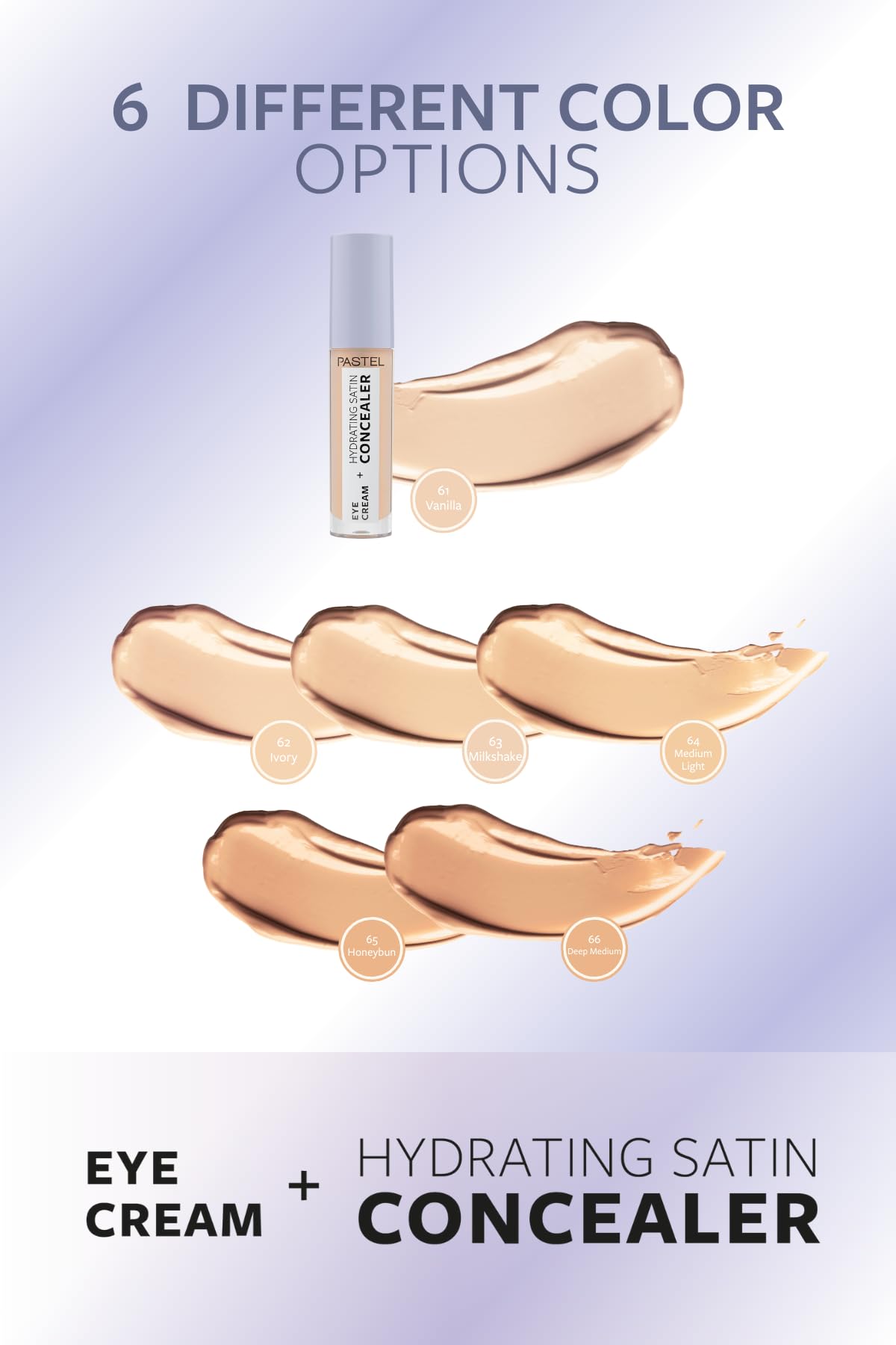Pastel Eye Cream + Hydrating Satin Concealer - Göz Kremi + Göz Altı Kapatıcısı, 61 Vanilla, 4,3 ml