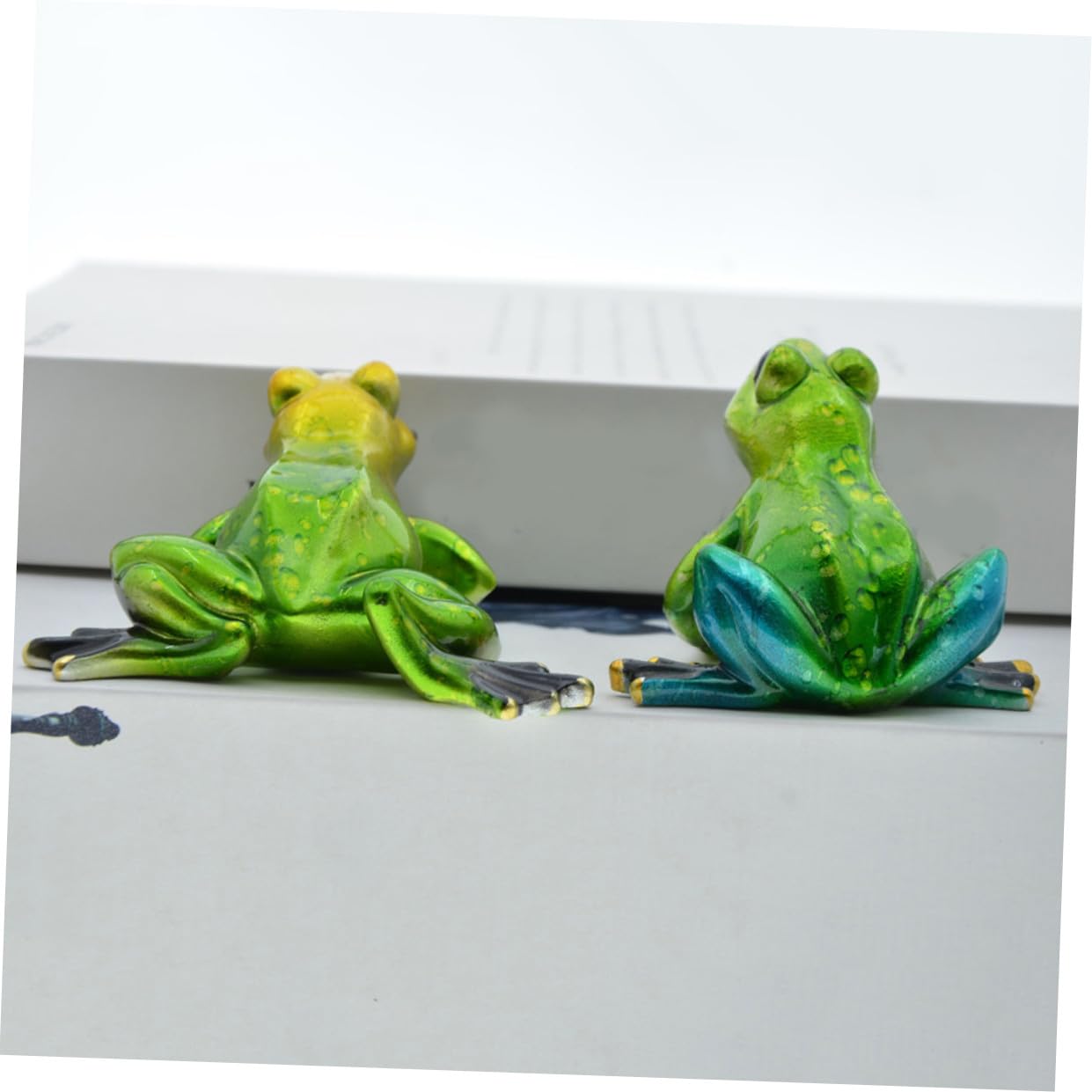 Toddmomy Froschförmige Gartenfigur aus Kunstharz, 1 Paar, Grün für Balkon