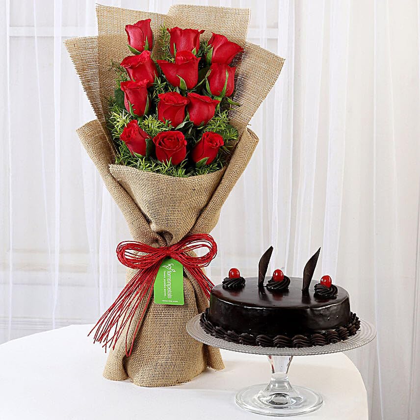 12 Layer Red Roses and Truffle Cake-image-36