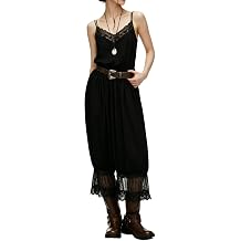 Women Lace Trim Bloomer Jumpsuit Wide Leg Ruffle Cropped Pants Sleeveless Loose Bloomers Romper Summer Boho Overalls