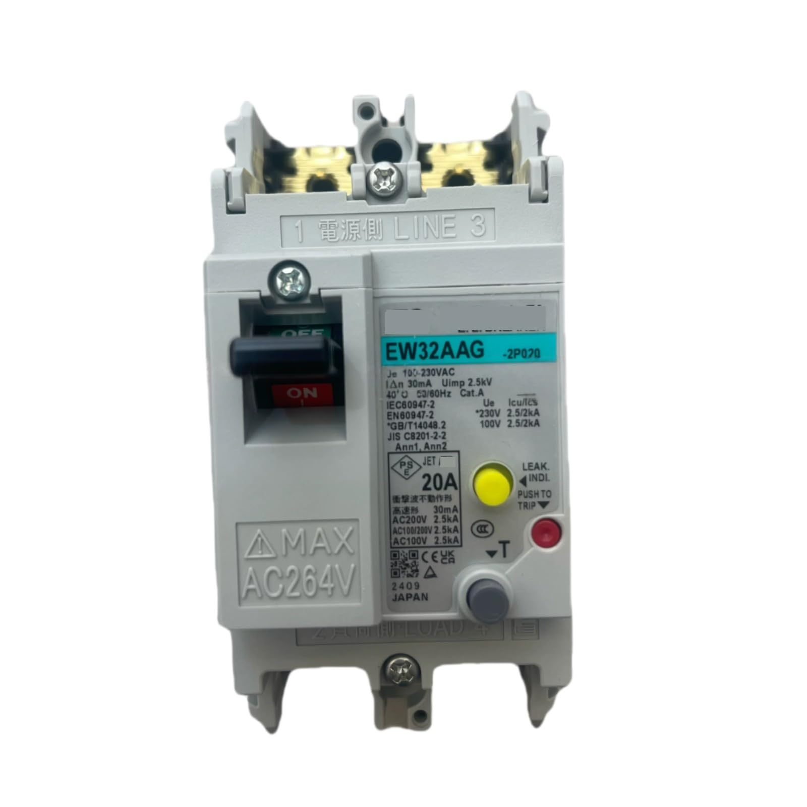 Disjoncteur de fuite EW32AAG-2P020B 2P 20A évite les pannes de courant