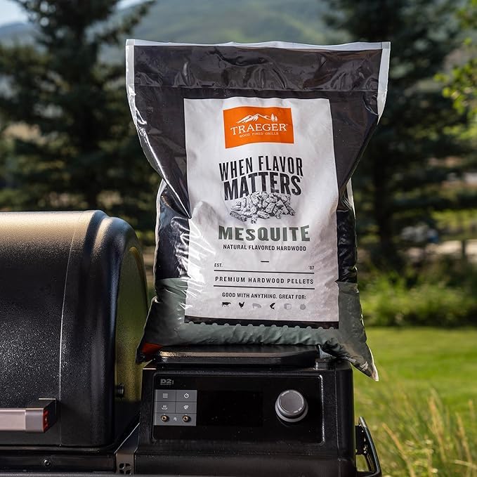Traeger Grills Mesquite 100% All-Natural Wood Pellets for Smokers and Pellet Grills, BBQ, Bake, Roast, and Grill, 20 lb. Bag - image 3