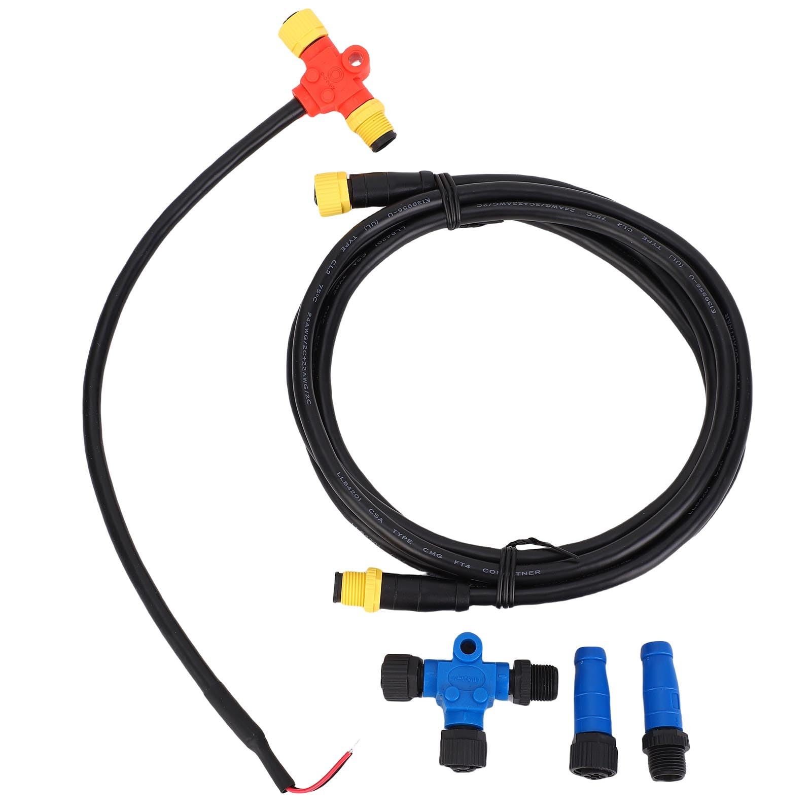 Kit de Inicio NMEA 2000 Cables Troncales Impermeables de Grado Marino Cables de Acometida Conectores en T Terminadores para Dispositivos Lowrance Electrónica Marina de