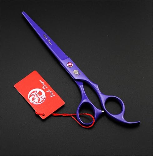 Miniatura 10 de Purple Dragon Juego de 4 tijeras profesionales de aseo para mascotas de 70 pulgadas de acero de primera calidad japonés rectas y curvadas y de