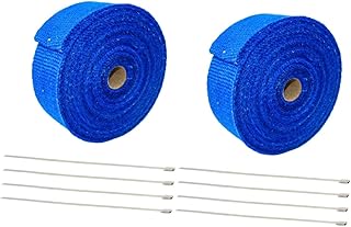 FAVOMOTO 2 Pieces Exhaust Wrap Car Heat Wrap Fiber Motorcycle Wrap