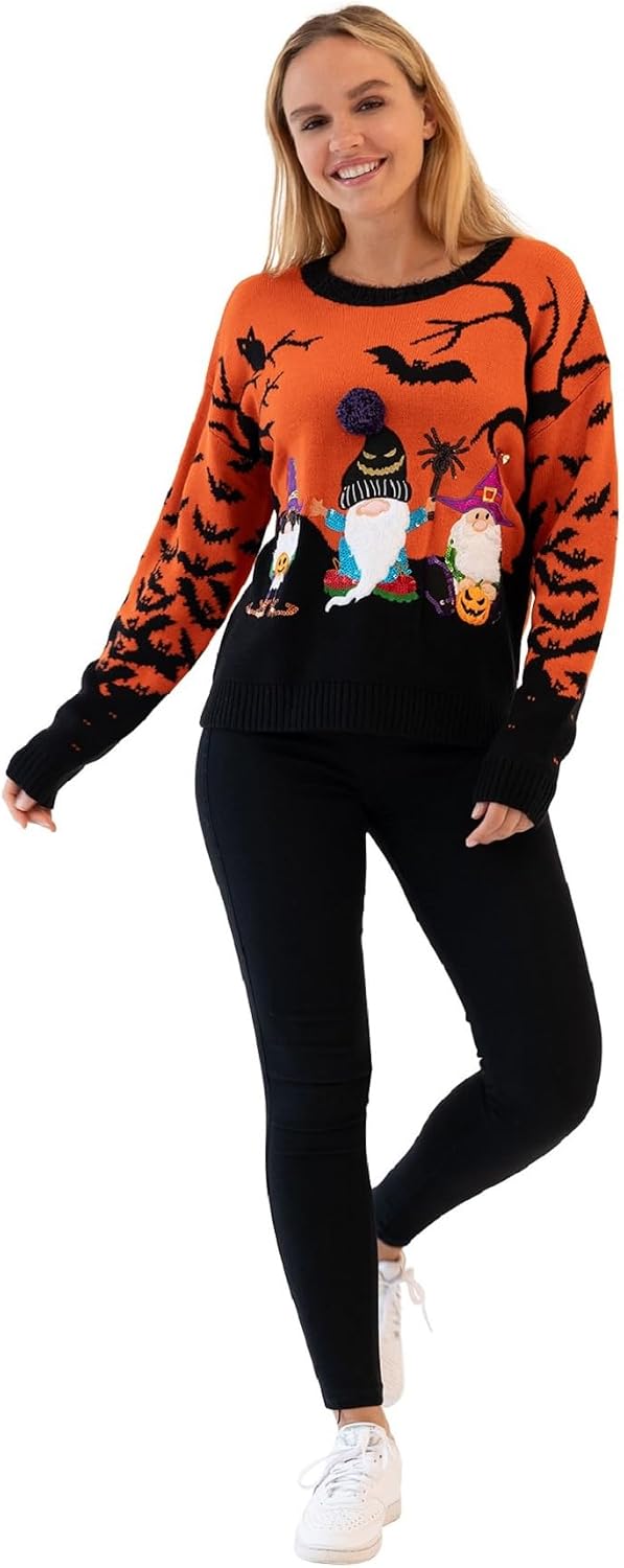 Blizzard Bay Women's Halloween Crew Neck, Long Sleeve, Sweater