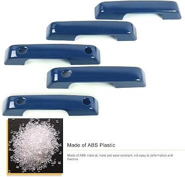 Jeliker Door Handle Inserts Trim Cover Tailgate Handle Cover Compatible with Ford Bronco 2021 2022 2023 - Current Exterior Accessories Blue 5 PCS (NOT fit for Bronco Sport Model)