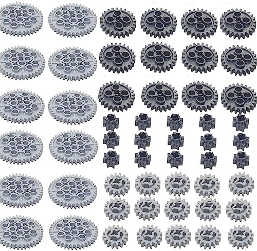 54PCS Technic-Parts 8,16,24,and 40 Tooth Gears(Random Colour.)