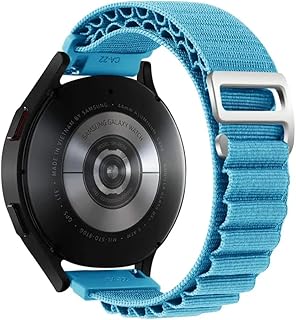 سوار بديل من النايلون من في فولت متوافق مع ساعة سامسونج جالاكسي 3 (45 ملم)، جير S3 فرونتير، هواوي GT2، GT3 برو، مقاس السوار (22 ملم)، متوافق مع ساعة سامسونج جالاكسي 3 (45 ملم) (ازرق فاتح)