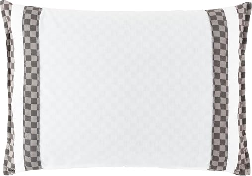 MORIPiLO Morishita Pillow, Buckwheat, Made in Japan, Firm Checkered Soba Shell Pillow Washable with White Cover, Japanese Pattern, Domestic Heat Treatment, Approx. 11.8 x 16.5 x 3.9 inches 30 x