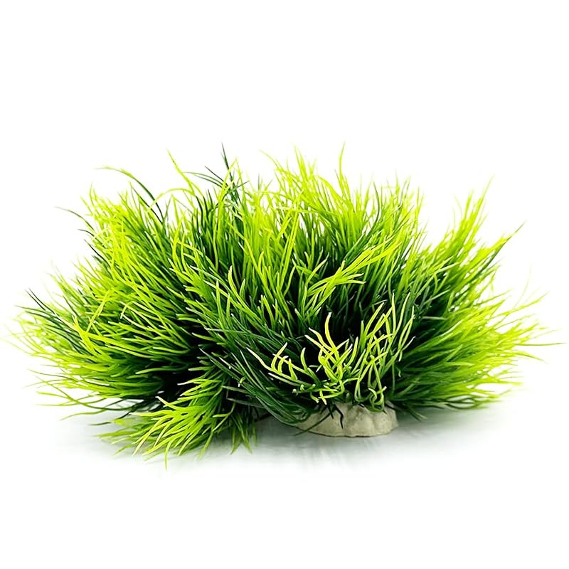 Plantas artificiais para aquário em plástico verde Smoothedo-Pets, 2 unidades