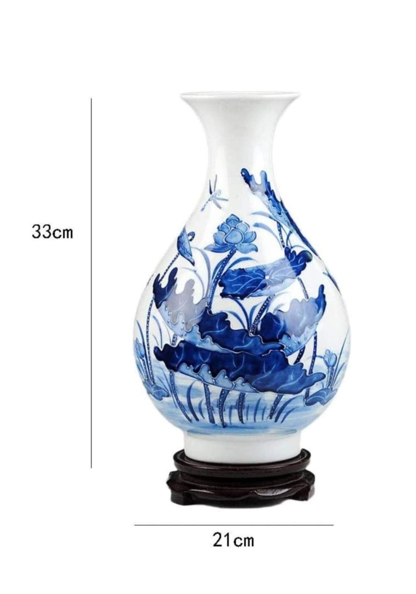 Vasen Vase aus Keramik, handgefertigt, mit drehbarer Basis, Lotus-Muster, Schlafzimmer, Teestube, Zubehör Deko